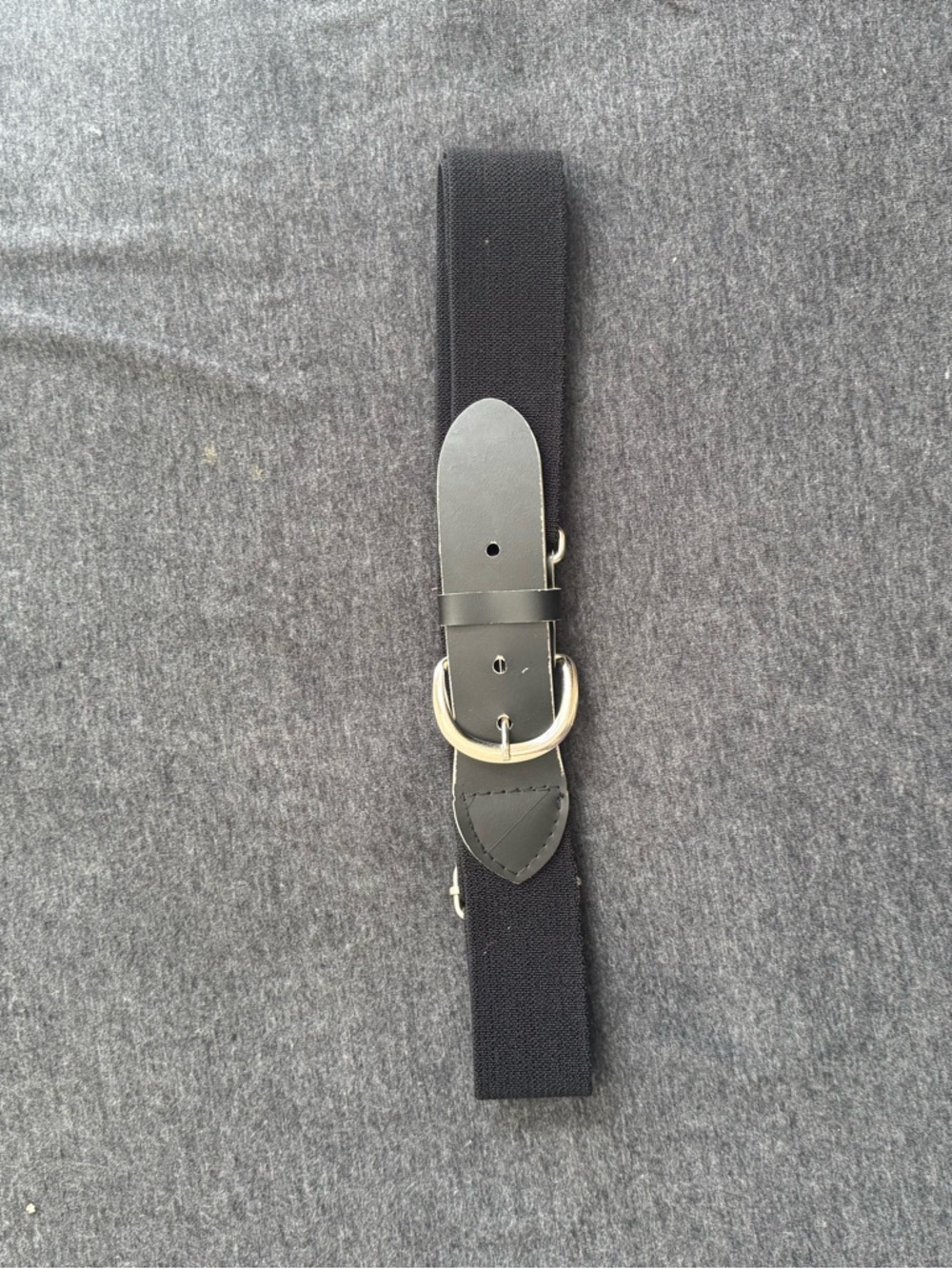 Classic Black Elastic Belt with Silver Buckle